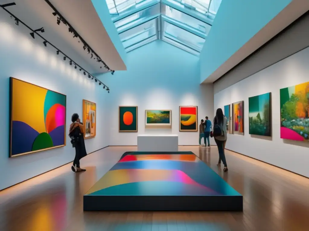 Galería de arte vibrante con obras diversas: Consejos viajes culturales enriquecedores