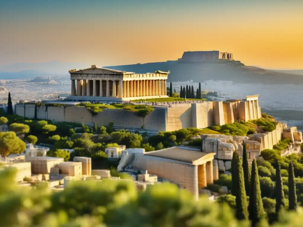 Majestuosidad del Partenón en Atenas Destinos históricos en Grecia: El Parthenon en la Acrópolis, un impresionante templo con columnas dóricas, frisos y pedimentos