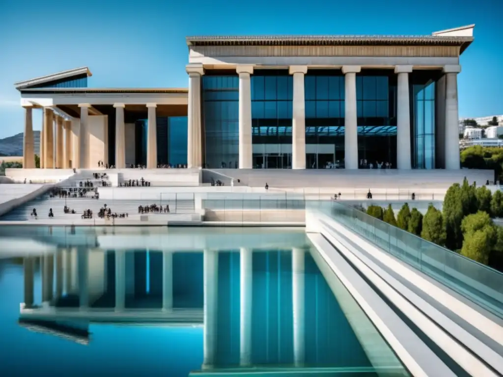 Entrada majestuosa al Museo de la Acrópolis Mejores museos arqueológicos en Atenas, Grecia: Acropolis Museum