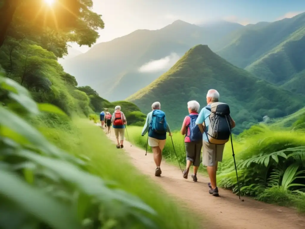 Excursión suave y cultural para adultos mayores Ejercicios de bajo impacto para viajeros senior en la naturaleza, cultura y ocio activo