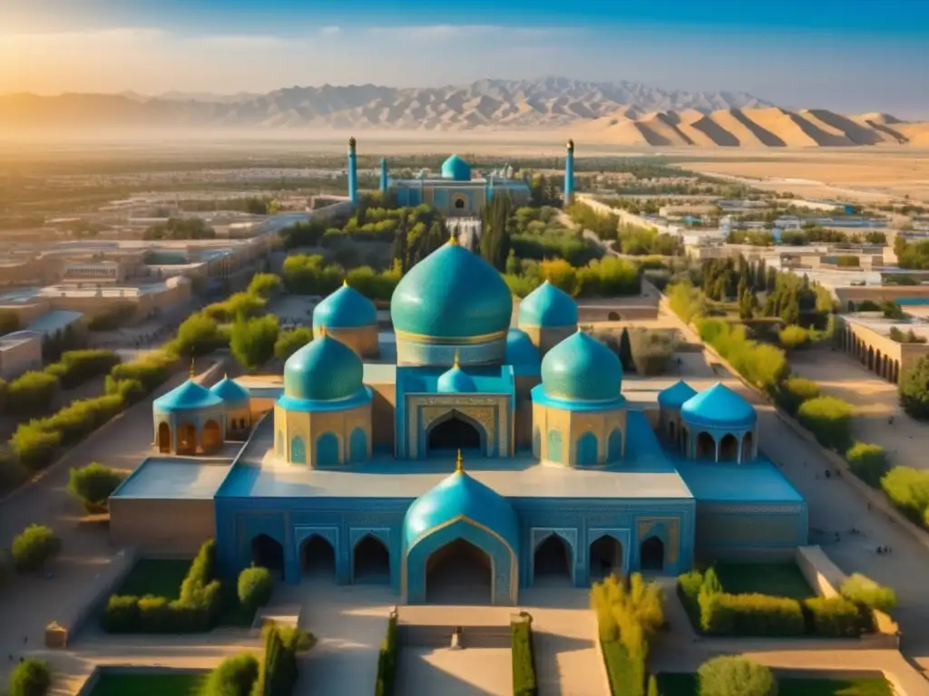 Vista aérea impresionante de la antigua ciudad de Samarkanda Vista aérea impresionante de la antigua ciudad de Samarkanda, Uzbekistán
