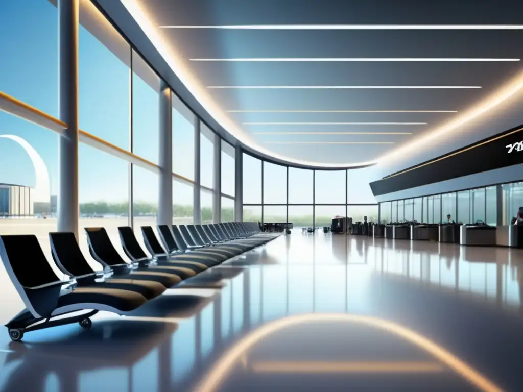 Aeropuerto moderno y accesible con sillas de ruedas eléctricas Aeropuerto moderno y accesible con asistencia especializada