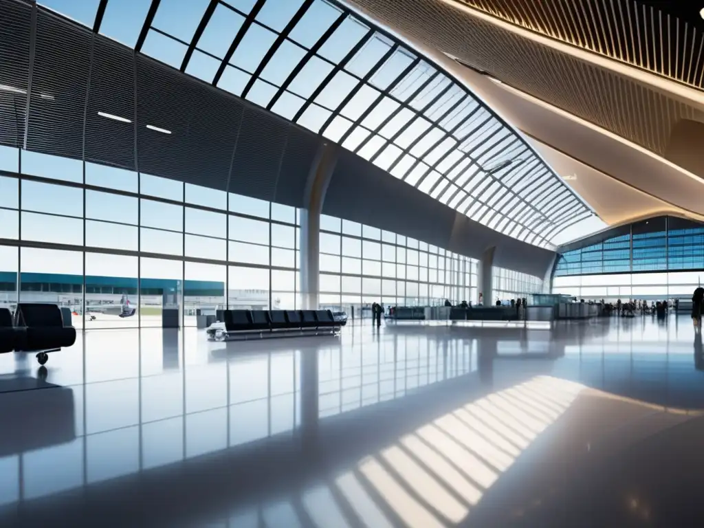 Aeropuerto moderno y accesible Aeropuerto moderno con diseño espacioso, vistas panorámicas, eficiencia y personal amable