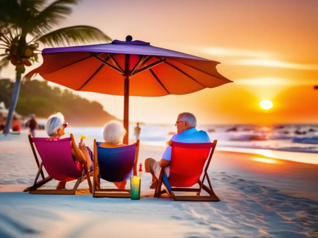 Seniors disfrutando en la playa Viajes senior: Ajustes presupuesto sin renunciar a la calidad
