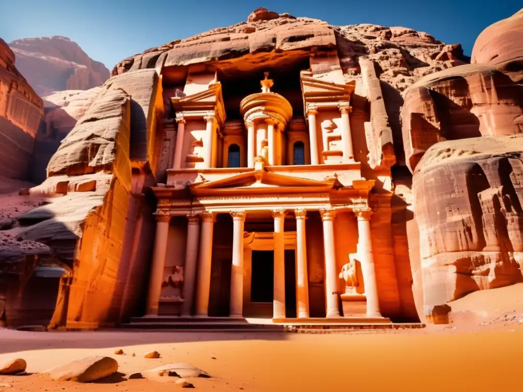 Descubrimiento senior Petra viajeros maduros en Petra, Jordan