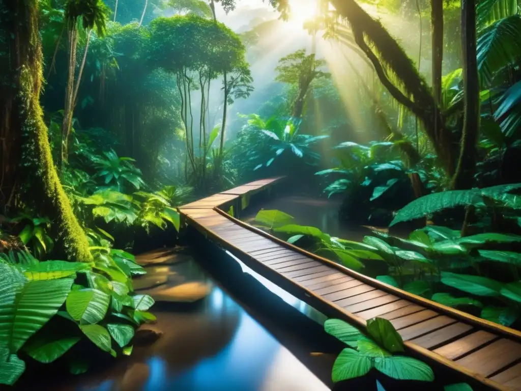 Exploración segura en la selva amazónica Aventuras seguras en la Amazonía para adultos mayores en un paisaje impresionante