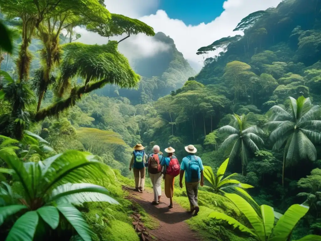Viajeros mayores disfrutando ecoturismo en la selva: beneficios y belleza de la naturaleza