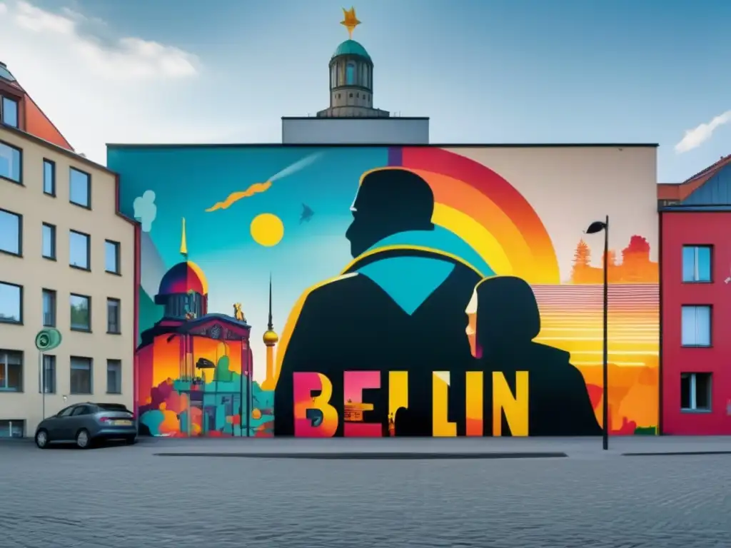 Mural urbano vibrante y cautivador en Berlín Arte callejero Berlín para viajeros maduros: mural vibrante y cautivador que captura la esencia de la cultura urbana de la ciudad