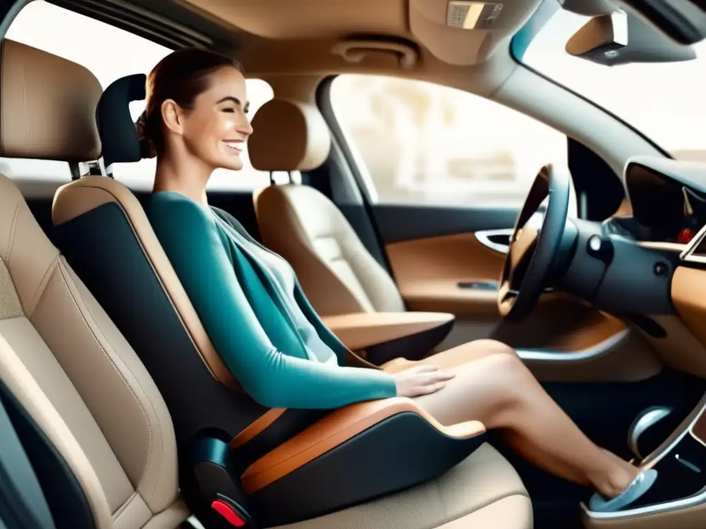 Asiento de coche ergonómico para viajeros maduros Asiento de coche moderno con ejercicios de postura para viajeros maduros