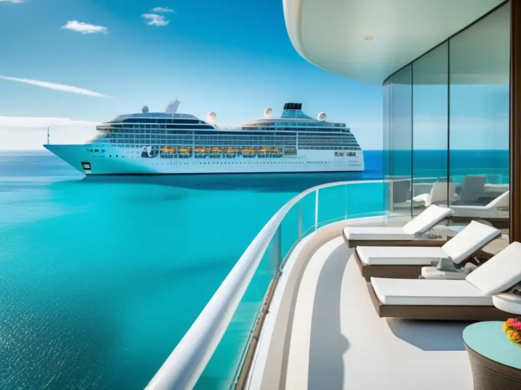 Crucero moderno en aguas turquesas con paisaje tropical - Ropa adecuada para viajes marítimos