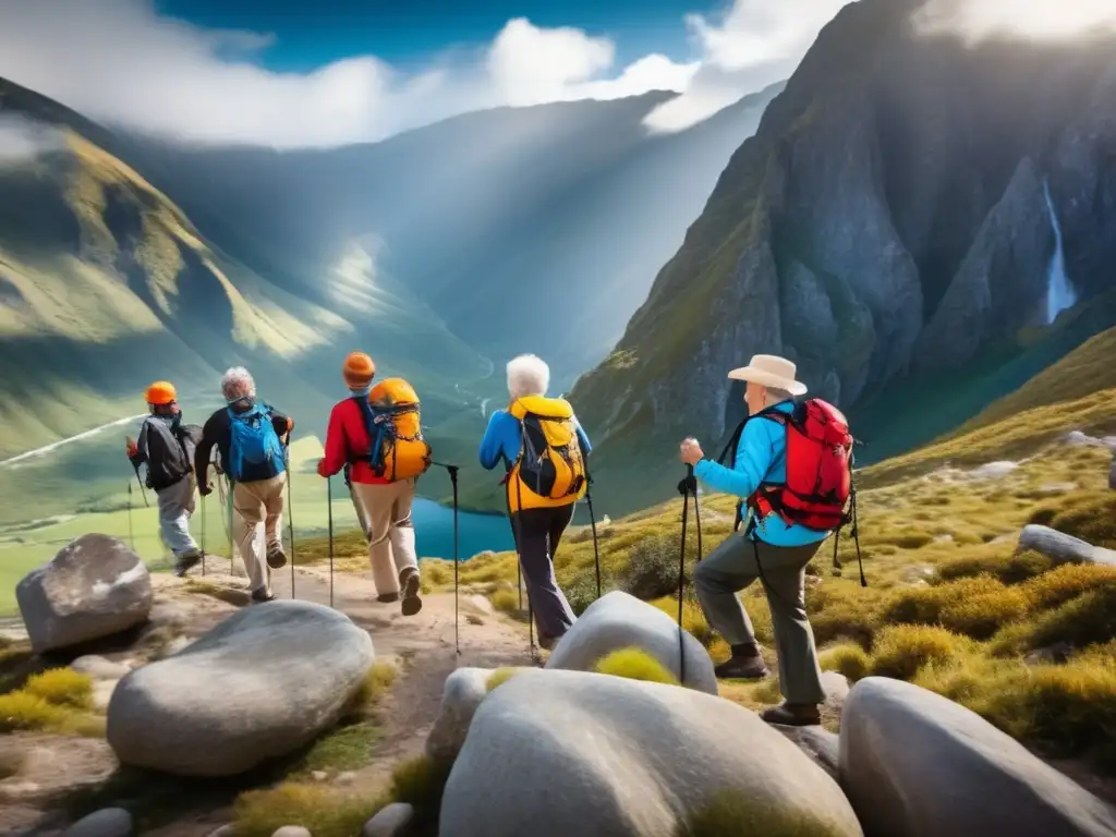 Aventura seniors en paisaje natural Grupo de adultos mayores en aventura, presupuesto viajes de aventura adultos mayores