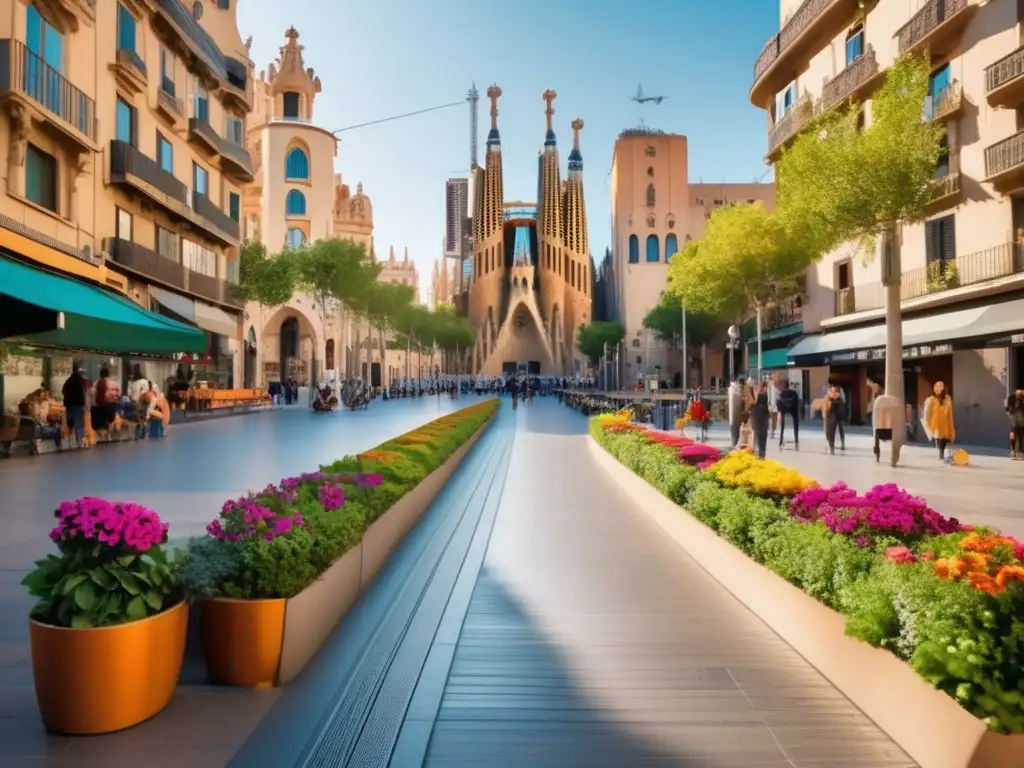 Barcelona, ciudad accesible y vibrante Calle accesible en Barcelona: Ciudad europea accesible para viajeros con movilidad reducida