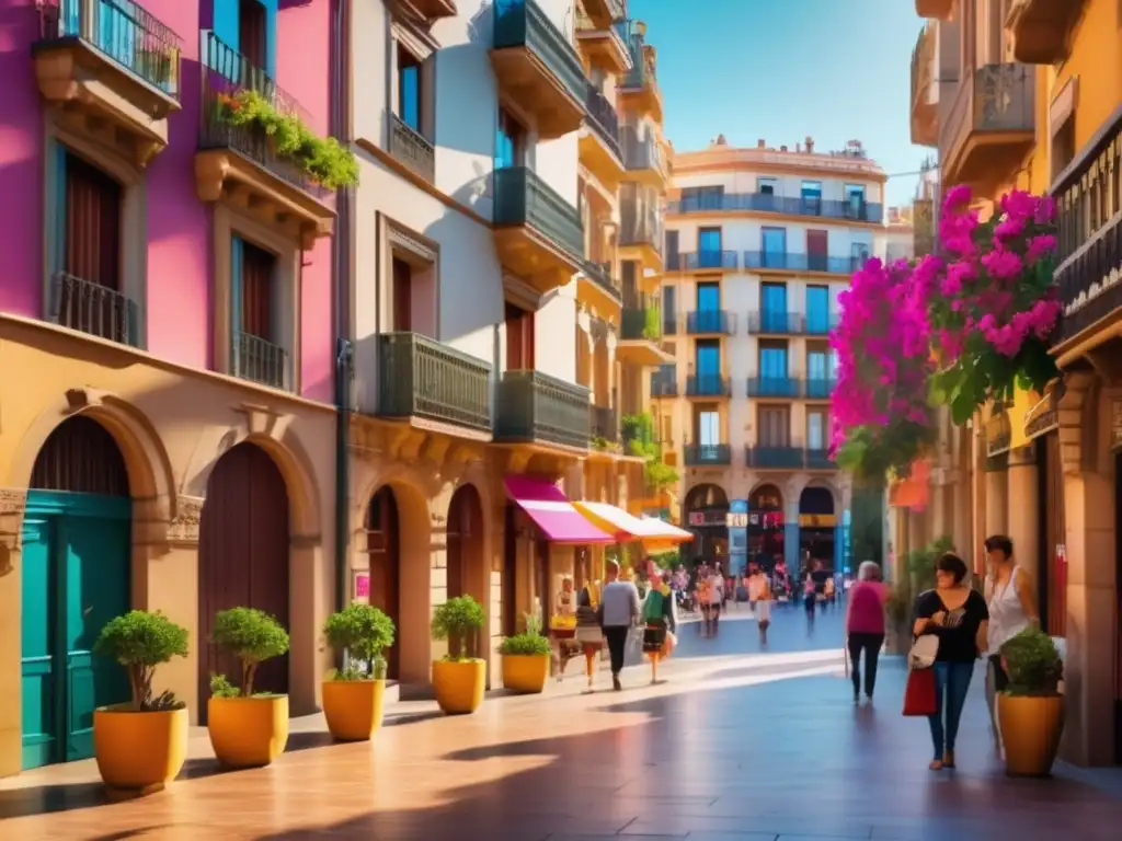 Calles animadas de Barcelona Beneficios viajes lingüísticos adultos mayores