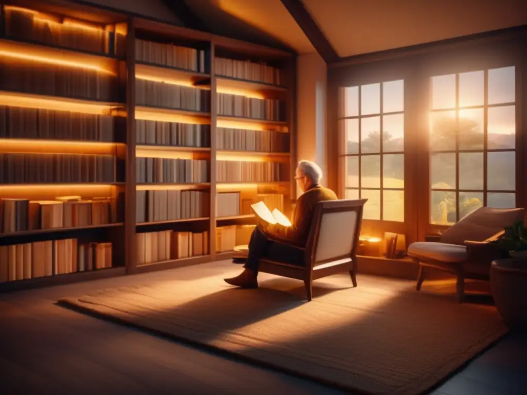 Viaje de descubrimiento y lectura en biblioteca Mejores libros genealogía viajeros maduros en acogedora biblioteca con diseño moderno y tecnología integrada