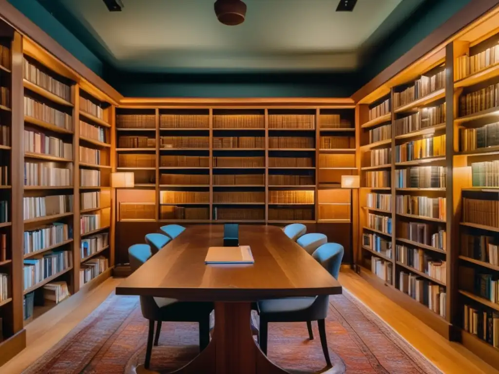 Biblioteca bien iluminada con libros de genealogía antiguos y polvorientos Biblioteca bien iluminada con estantes llenos de libros genealógicos antiguos y polvorientos