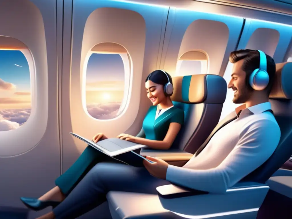 Espacioso y cómodo interior de avión Cabina de avión moderna con asientos cómodos y amplio espacio para las piernas