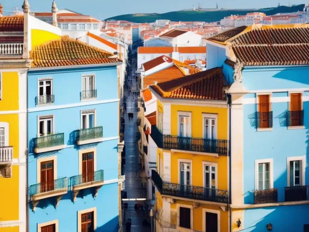 Escena vibrante en el barrio histórico de Lisboa Escena vibrante de la histórica Lisboa