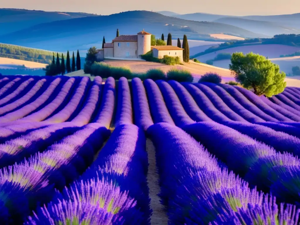 Paisaje mágico: Campos de lavanda en Provenza Viaje a la Provenza para seniors: Campos de lavanda en paisaje sereno y vibrante, invitando a explorar y disfrutar
