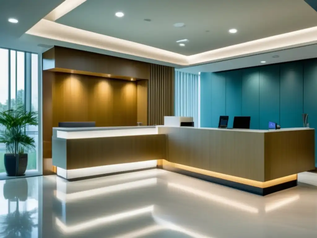 Moderna y acogedora recepción médica Instalación médica de última generación, moderna y acogedora, con personal amable y tecnología avanzada