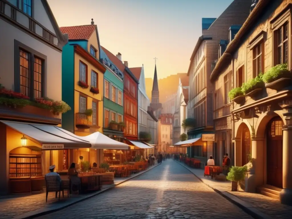 Encantadora ciudad histórica Una ciudad histórica con encanto y colores vibrantes