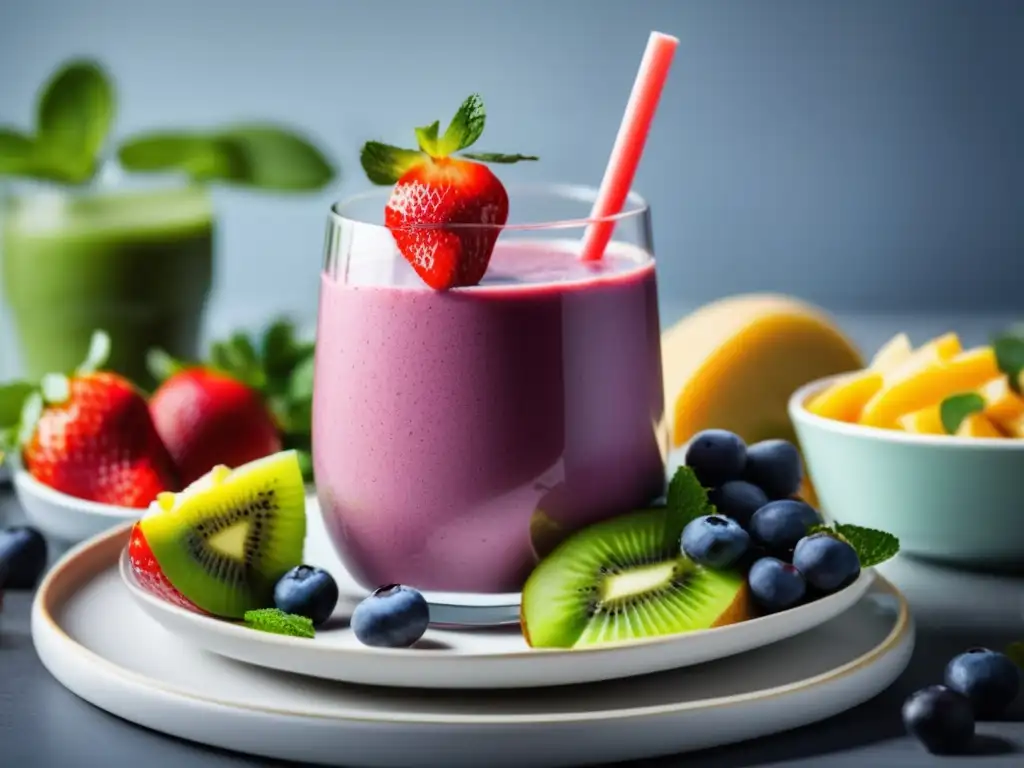 Deliciosa comida saludable para seniors Nutrición para viajeros seniors: sabroso y saludable plato con smoothie de frutas, ensalada de quinoa y salmón a la parrilla en un plato blanco