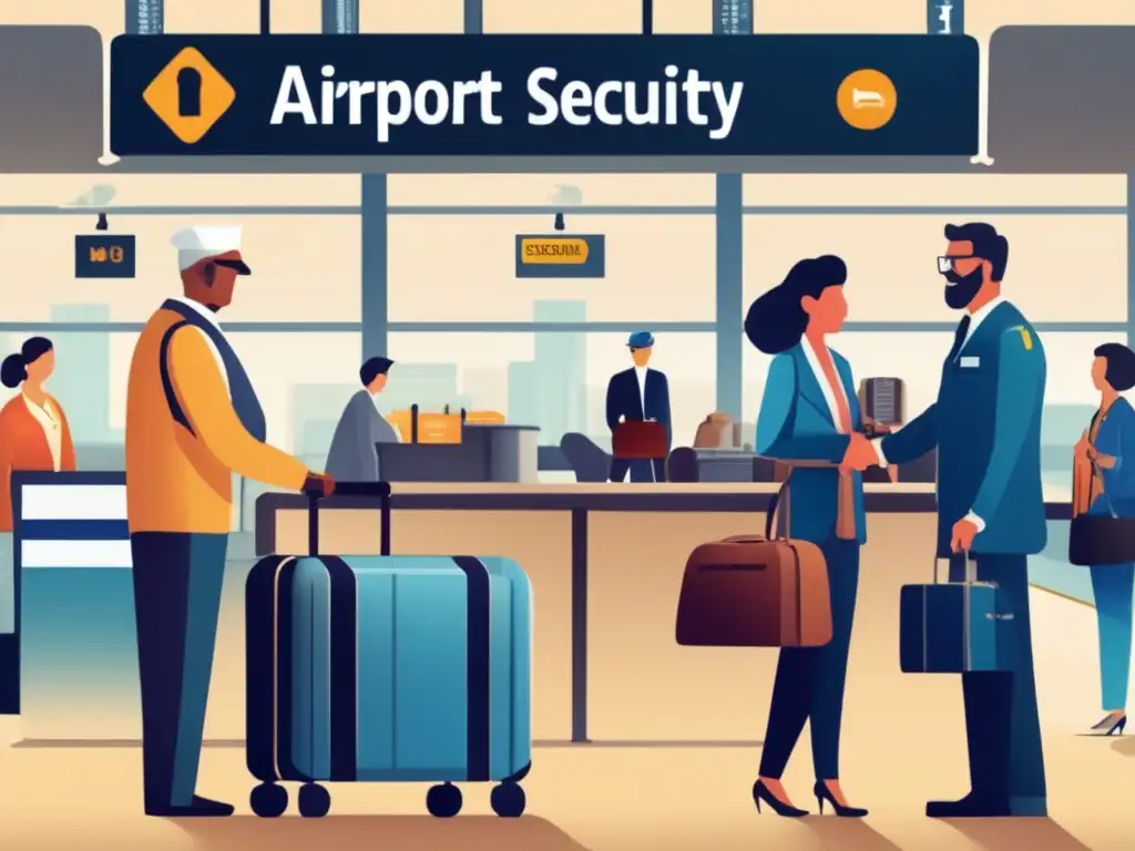 Control de seguridad en aeropuerto Medidas seguridad equipaje viajeros senior