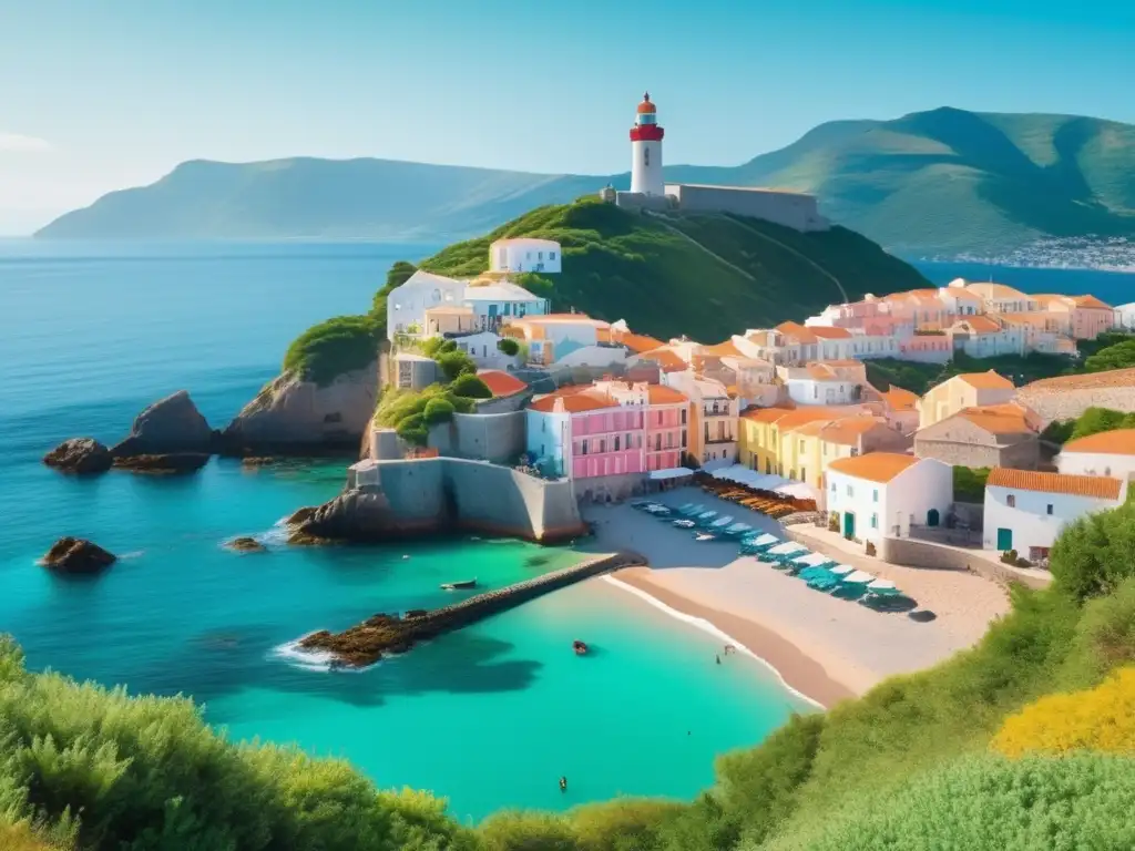 Pintoresco pueblo costero con encanto y tranquilidad (50 caracteres) Destinos tranquilos para viaje familiar enriquecedor: Pintoresco pueblo costero entre montañas verdes y mar turquesa