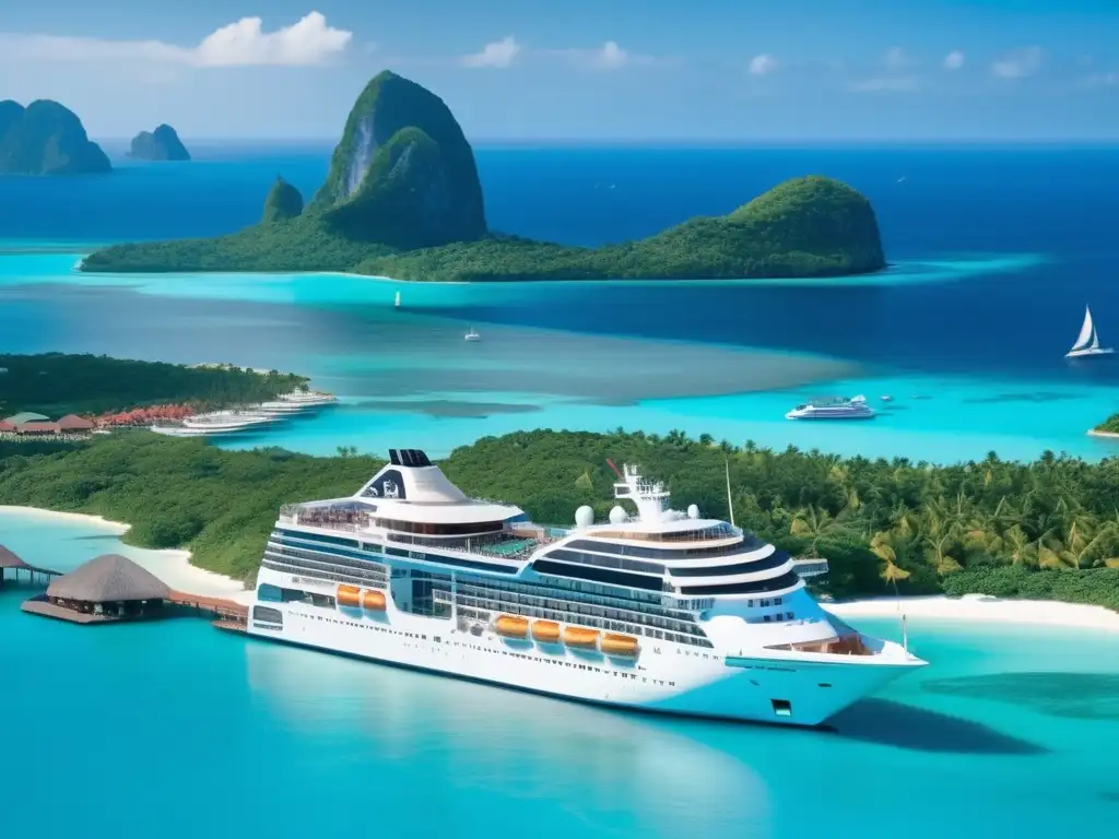 Crucero de lujo en aguas turquesas Crucero de lujo con itinerarios para viajeros maduros disfrutando de actividades y entretenimiento a bordo