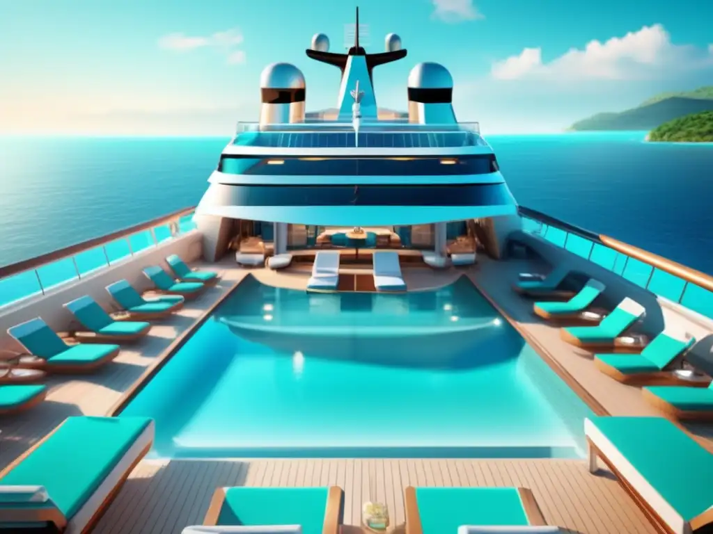 Crucero de lujo en aguas turquesas Crucero de lujo: agua turquesa, vistas al océano, comodidades elegantes, experiencia sofisticada para viajeros maduros