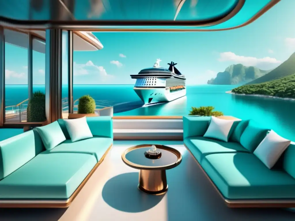 Crucero de lujo navegando en aguas turquesas Cruceros de lujo para viajeros maduros en aguas turquesa: elegancia, tranquilidad y paisajes costeros vibrantes
