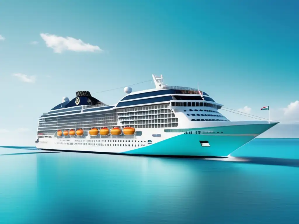 Crucero moderno en aguas turquesa con actividades para adultos mayores Un crucero moderno para mayores: lujo, actividades y accesibilidad