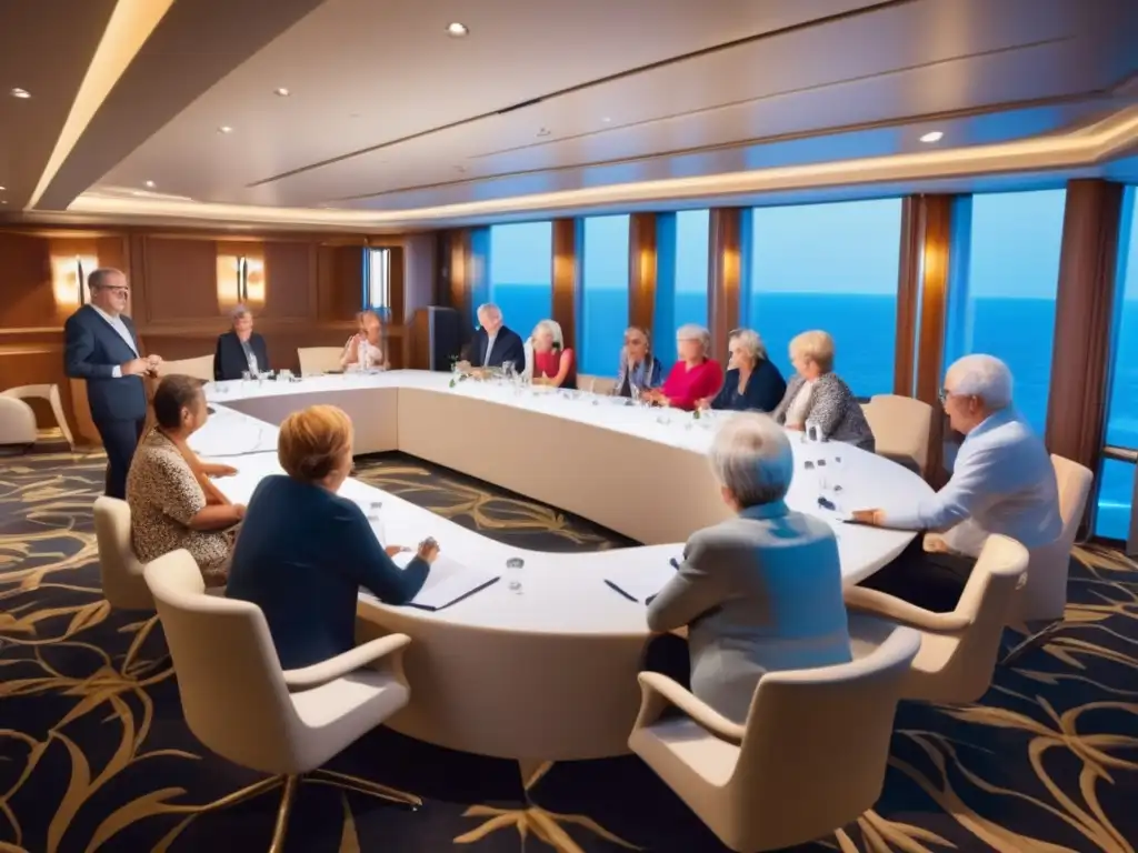 Taller de aprendizaje a bordo Actividades a bordo para viajeros maduros seguros en lujoso crucero