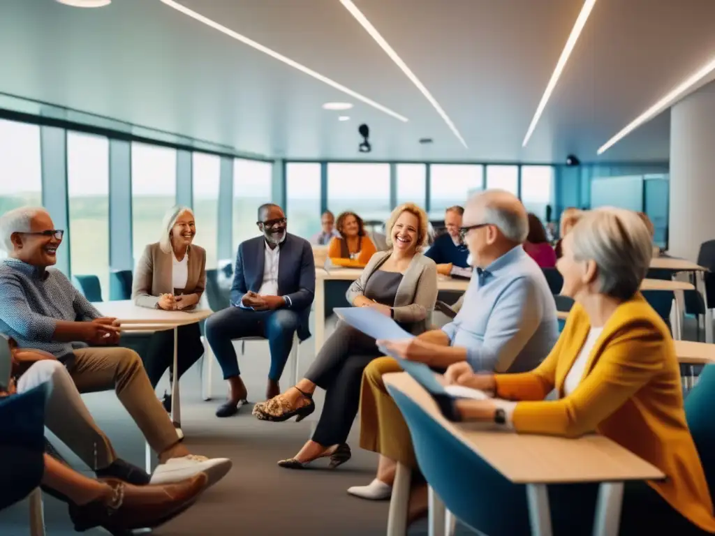 Taller de viajes: aprendizaje y diversidad Consejos para viajeros maduros: Taller vibrante y diverso, con participantes entusiastas aprendiendo y compartiendo experiencias