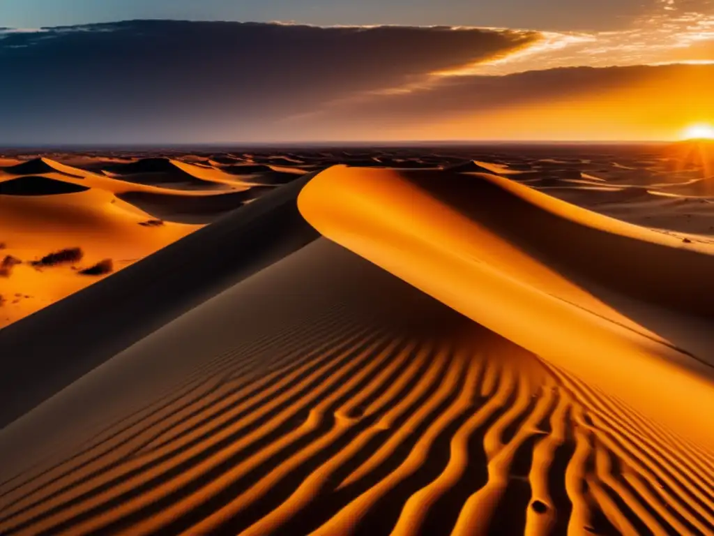 Paisaje desértico al atardecer Viajes espirituales en el desierto para maduros - Una imagen 8k detallada muestra un paisaje sereno en el desierto al atardecer