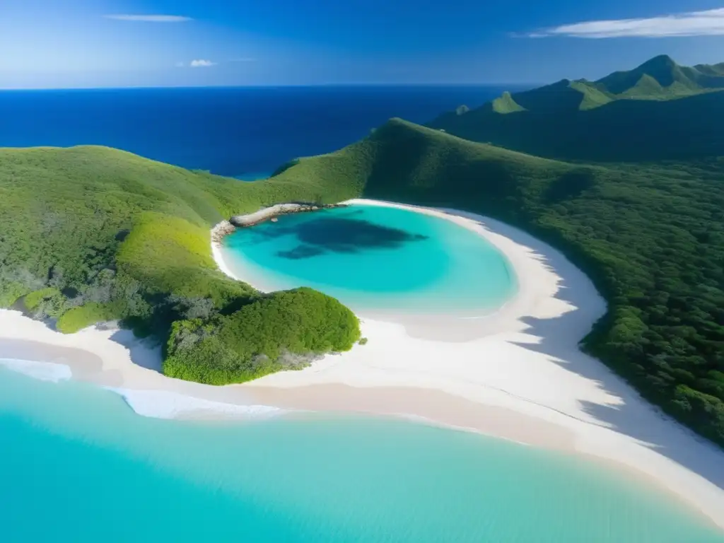 Paraíso costero tranquilo Destinos naturales tranquilos para viajeros maduros: Playa paradisíaca rodeada de vegetación tropical y aguas turquesas