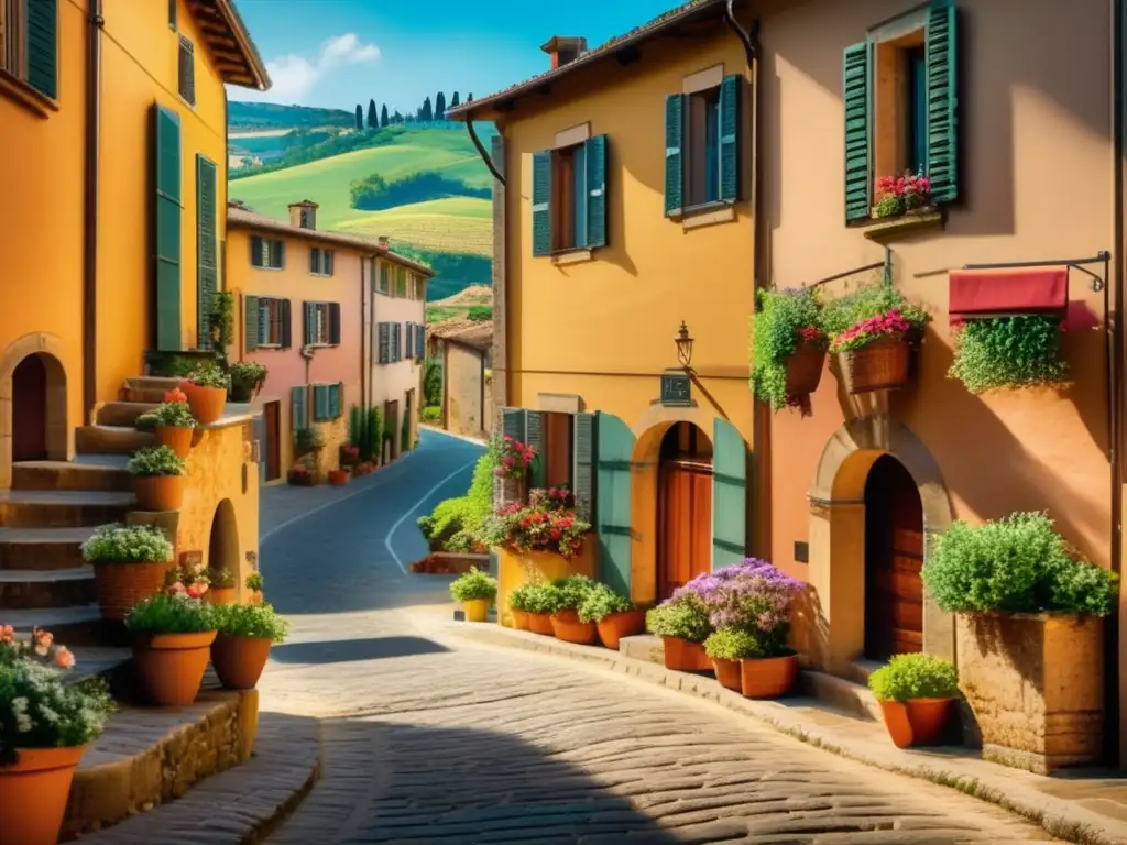 Pintoresco pueblo europeo en Toscana: historia, encanto y seguridad Un encantador pueblo europeo en las colinas de la Toscana, Italia