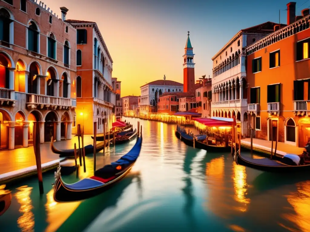 Experiencia en Venecia: Encanto veneciano en una imagen 8k deslumbrante, con góndolas, canales y arquitectura