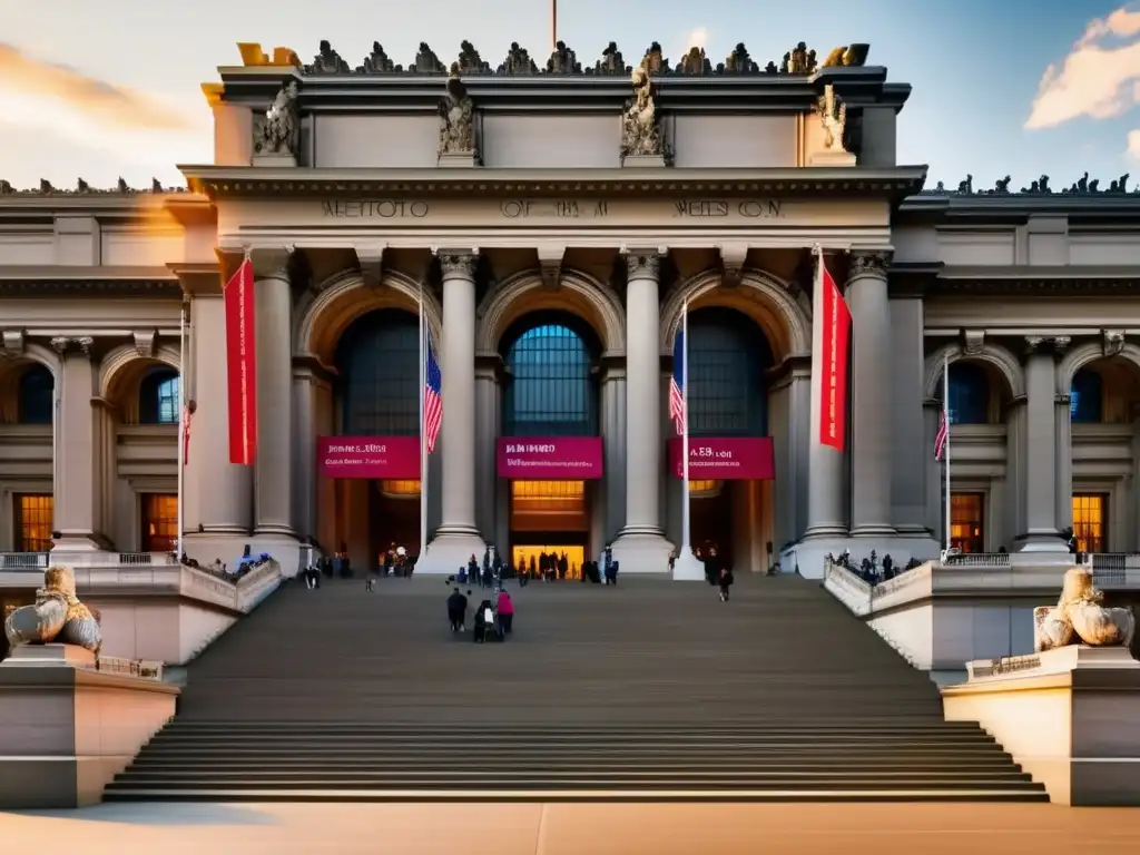 Entrada majestuosa del Museo Metropolitano Entrada majestuosa del Museo Metropolitano de Arte en Nueva York, uno de los mejores museos arqueológicos para viajeros senior
