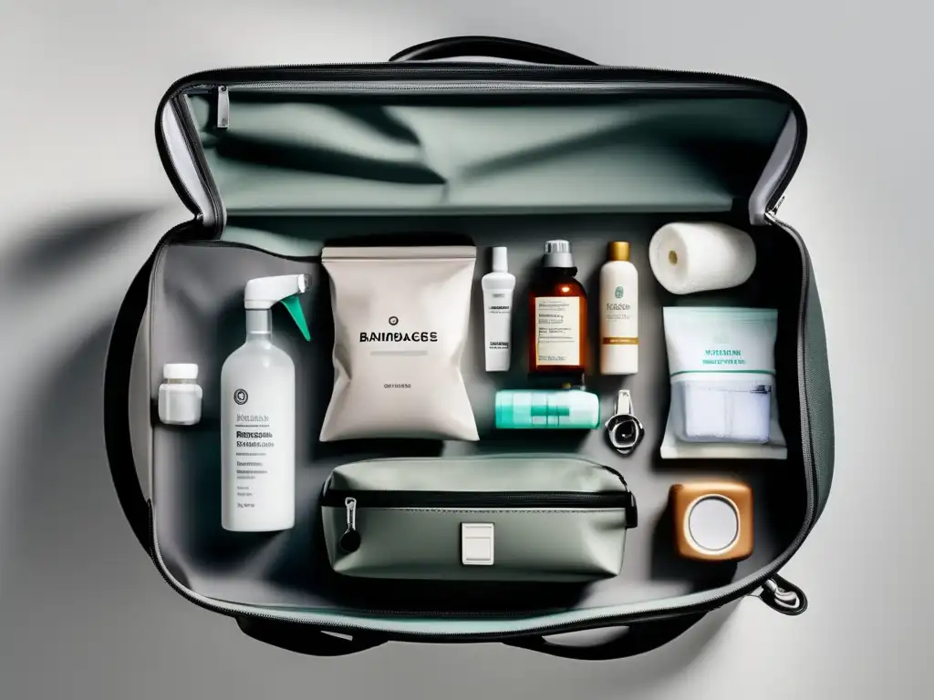 Bolso de viaje médico organizado Preparativos viaje médico seguros: bolsa moderna con suministros médicos organizados