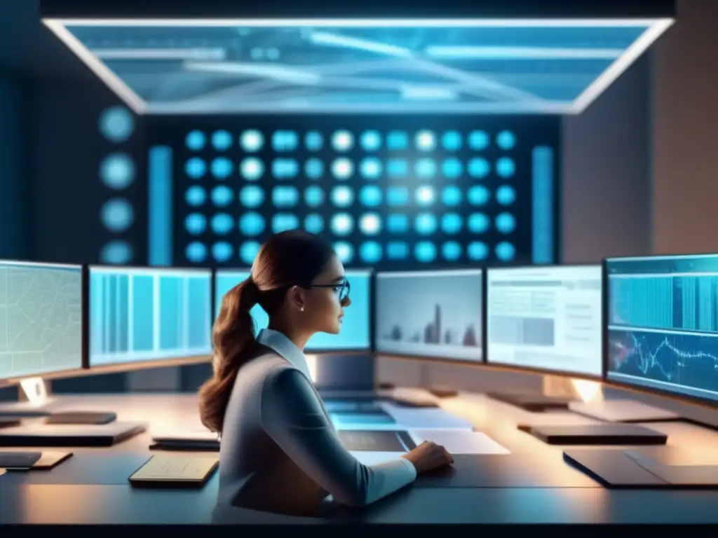 Escena investigación genealogía extranjero con tecnología avanzada