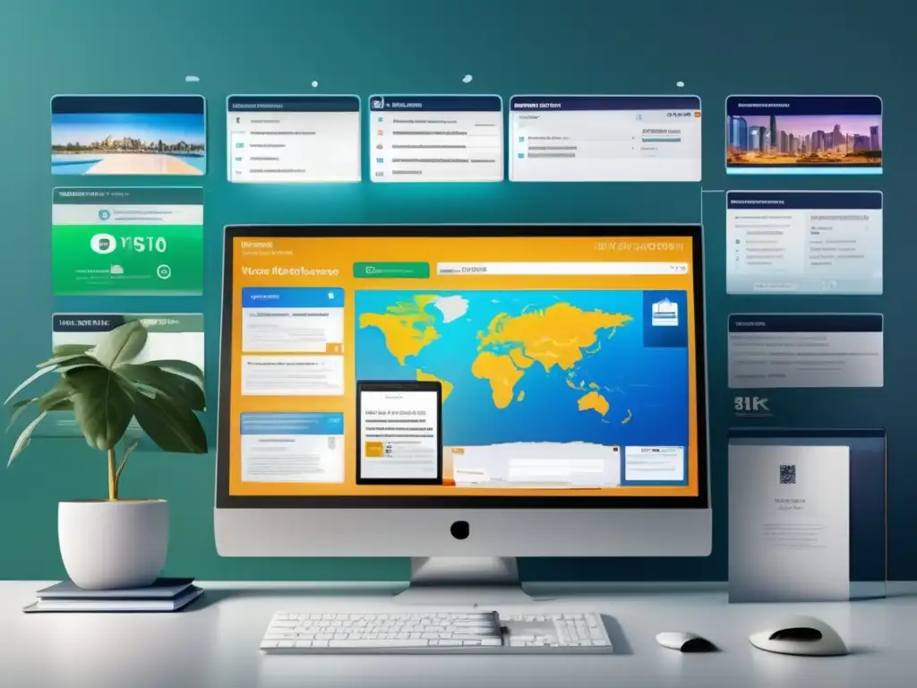 Espacio de trabajo digital de viajes eficiente Documentación de viaje para adultos mayores en un espacio digital seguro y eficiente