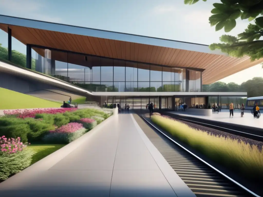 Estación de tren accesible y moderna Estación de tren accesible para personas con movilidad reducida