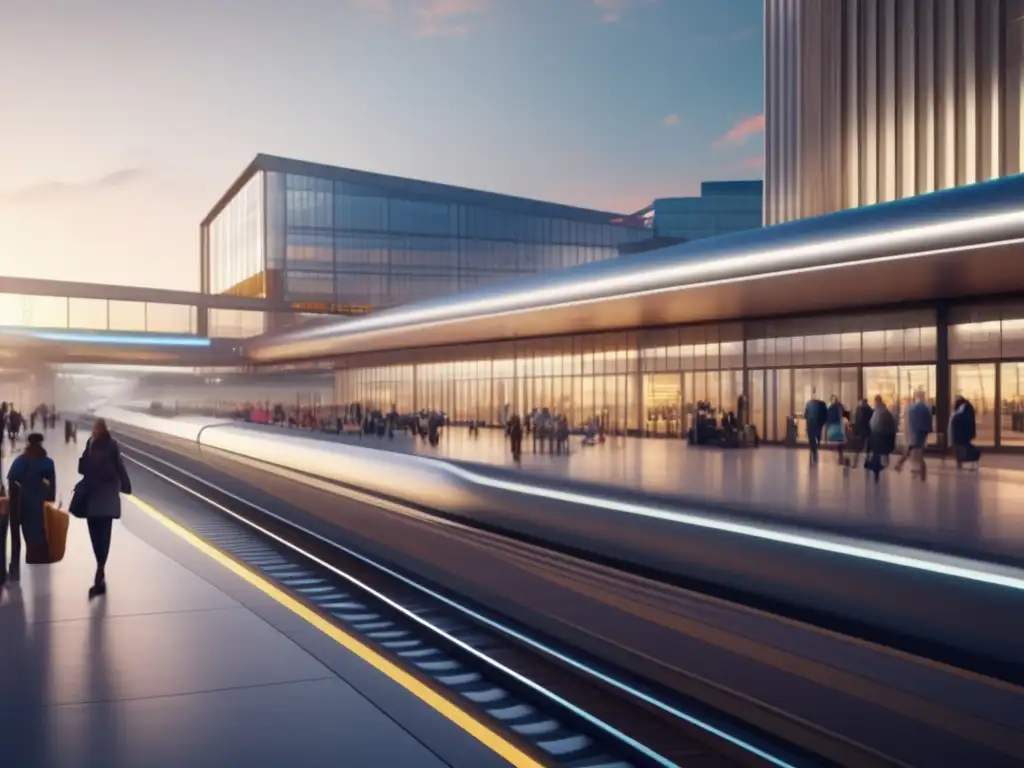 Estación de tren inclusiva y moderna Estación de tren moderna y accesible, viajes adaptados movilidad reducida