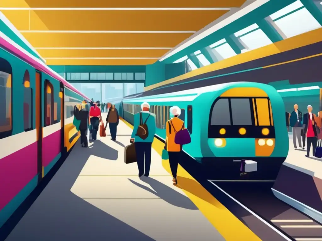 Estación de tren moderna y segura para viajes de tercera edad