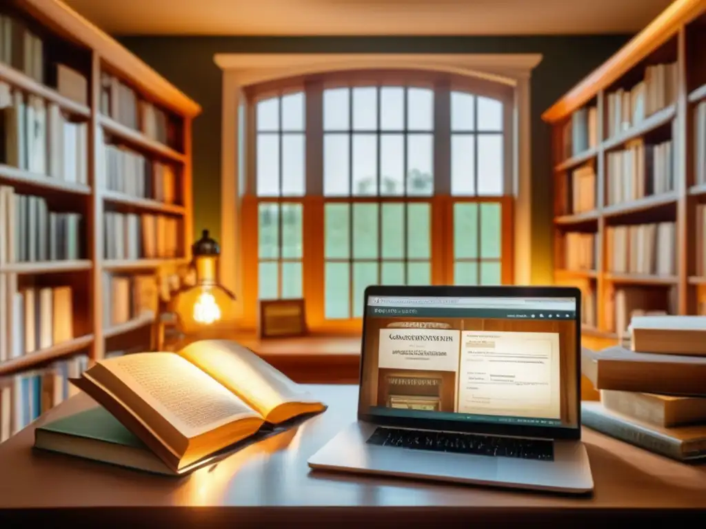 Estudio acogedor con decoración vintage y registros propiedad antepasados