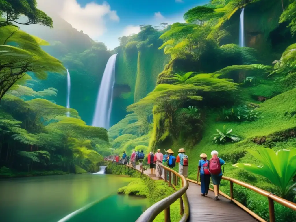 Grupo de seniors disfrutando de ecoturismo Beneficios ecoturismo seniors: conexión y rejuvenecimiento en la naturaleza