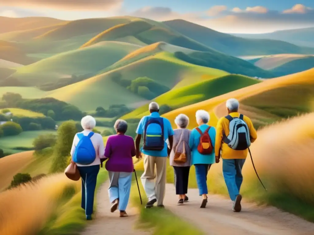 Grupo de mayores en aventura escénica Mejor itinerario viajes grupo seniors