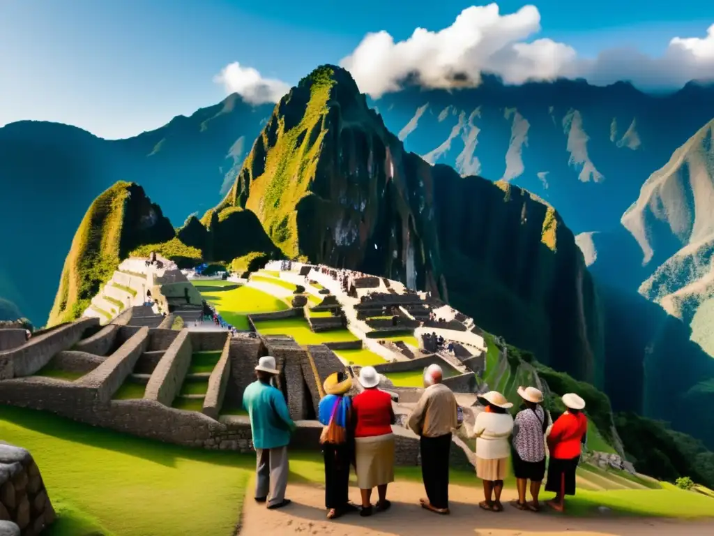 Grupo de adultos mayores en Machu Picchu, Perú - Beneficios de los viajes lingüísticos para adultos mayores