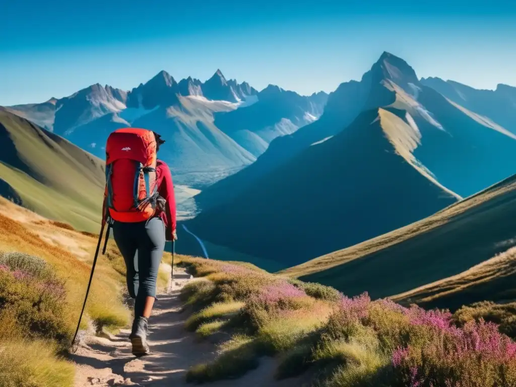 Excursión segura en montaña Hiker explorando paisaje montañoso: Precauciones para viajar seguro