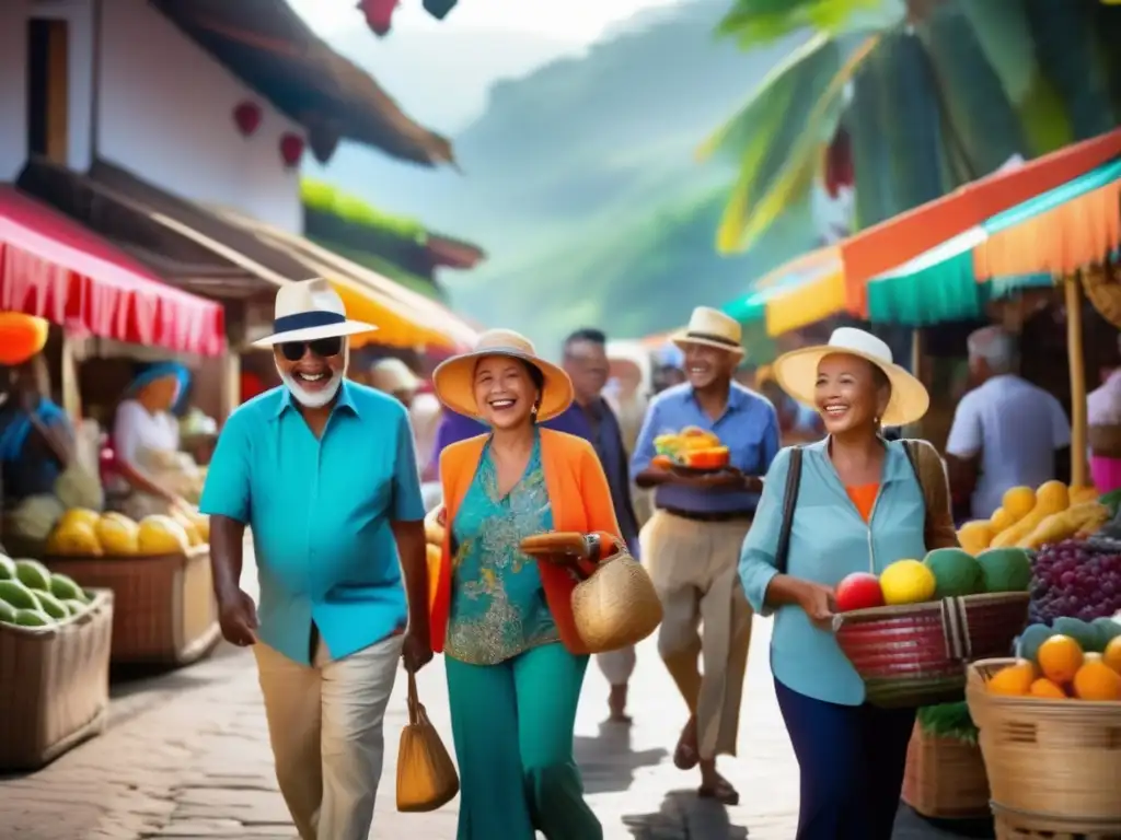 Grupo de viajeros maduros explorando un destino exótico y vibrante - Consejos para prevenir enfermedades viajando